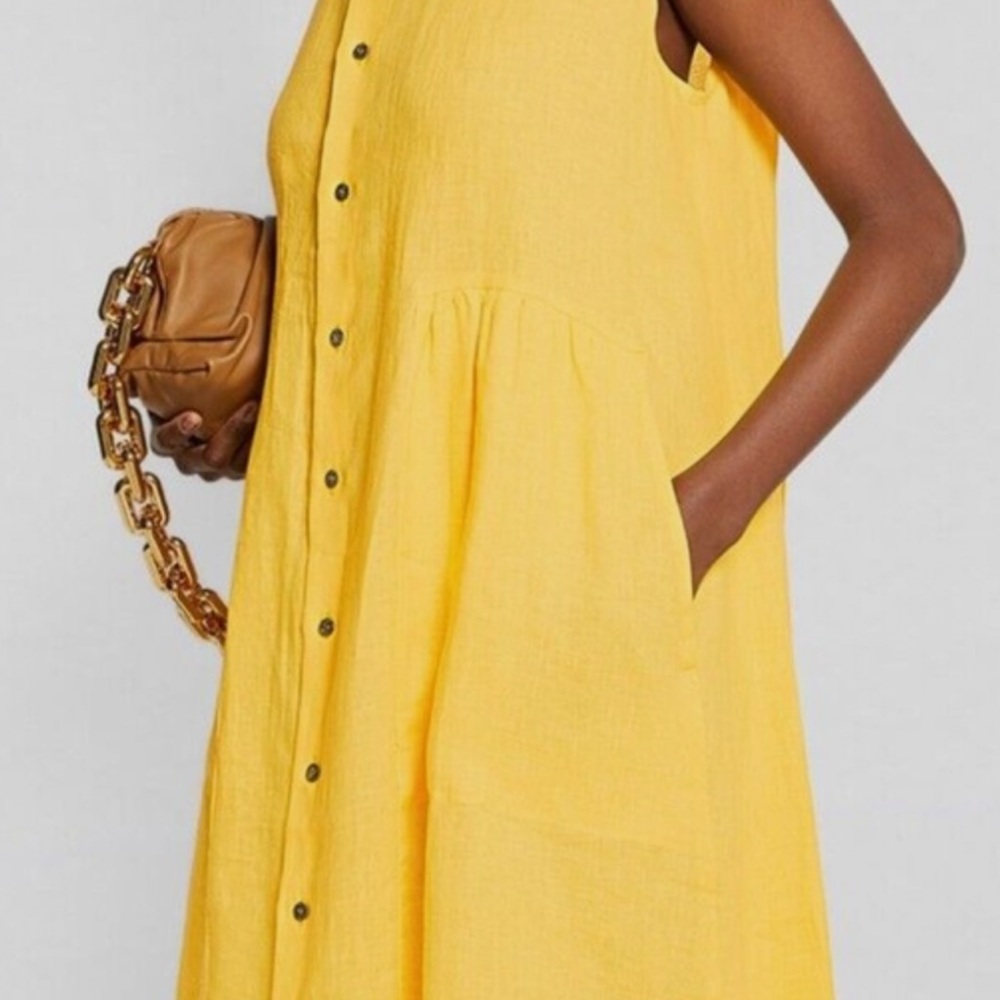 Eskandar Sunshine Linen Sleeveless Dress